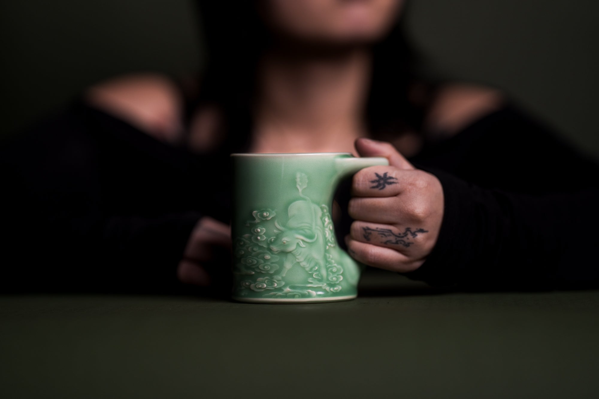 Le Boeuf — Mug à thé en céladon de Longquan